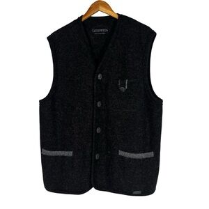 Giesswein Achim Charcoal Wool Alpaca Gilet Waistcoat Vest Size 52